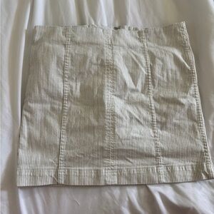 Free People Cream Striped Pencil Skirt